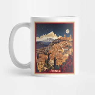 Cuenca Spain Starry Night Travel Tourism Retro Vintage Mug